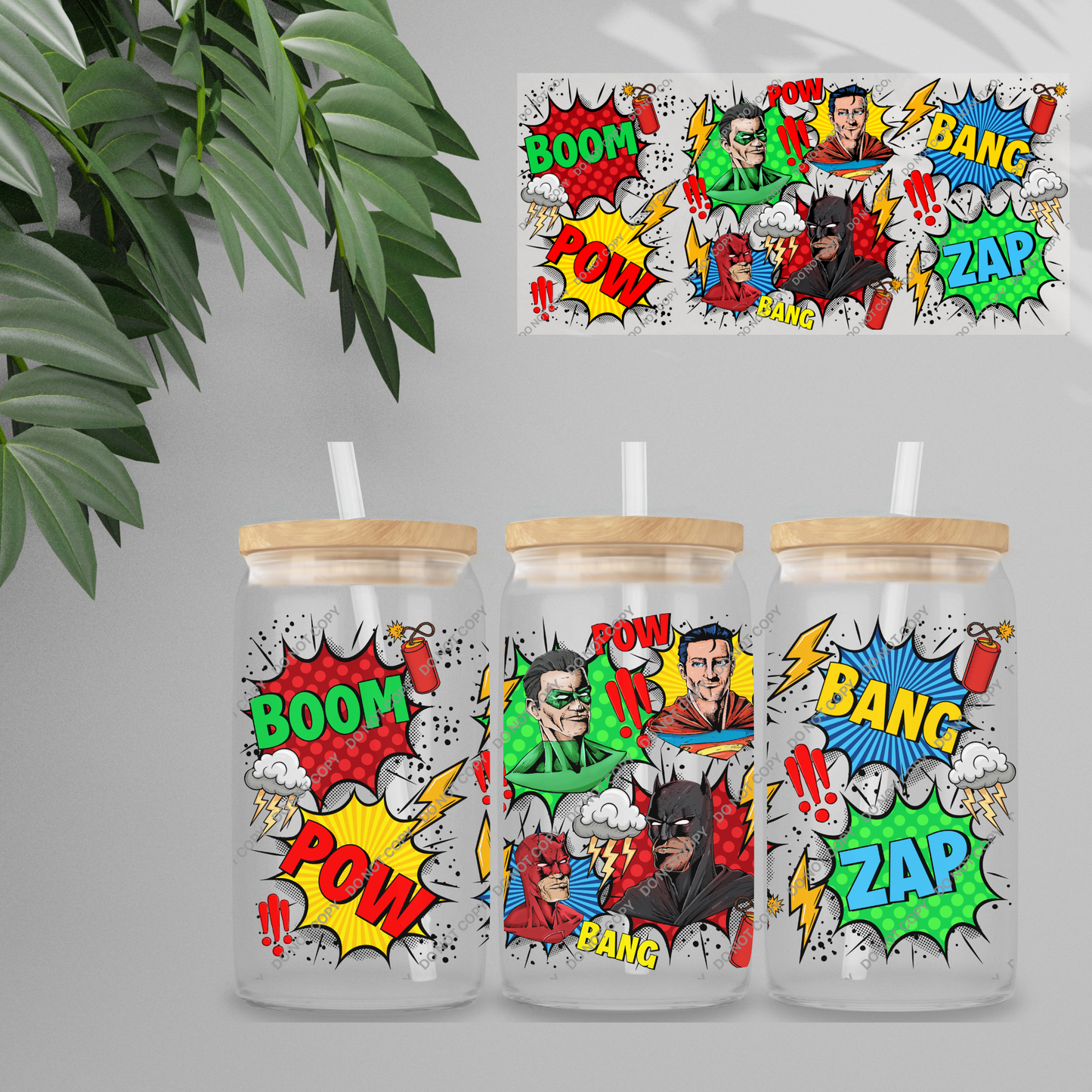 Double Sided UVDTF Wrap | 16oz Tumbler Transfer | 24cm x 11cm | characters 85