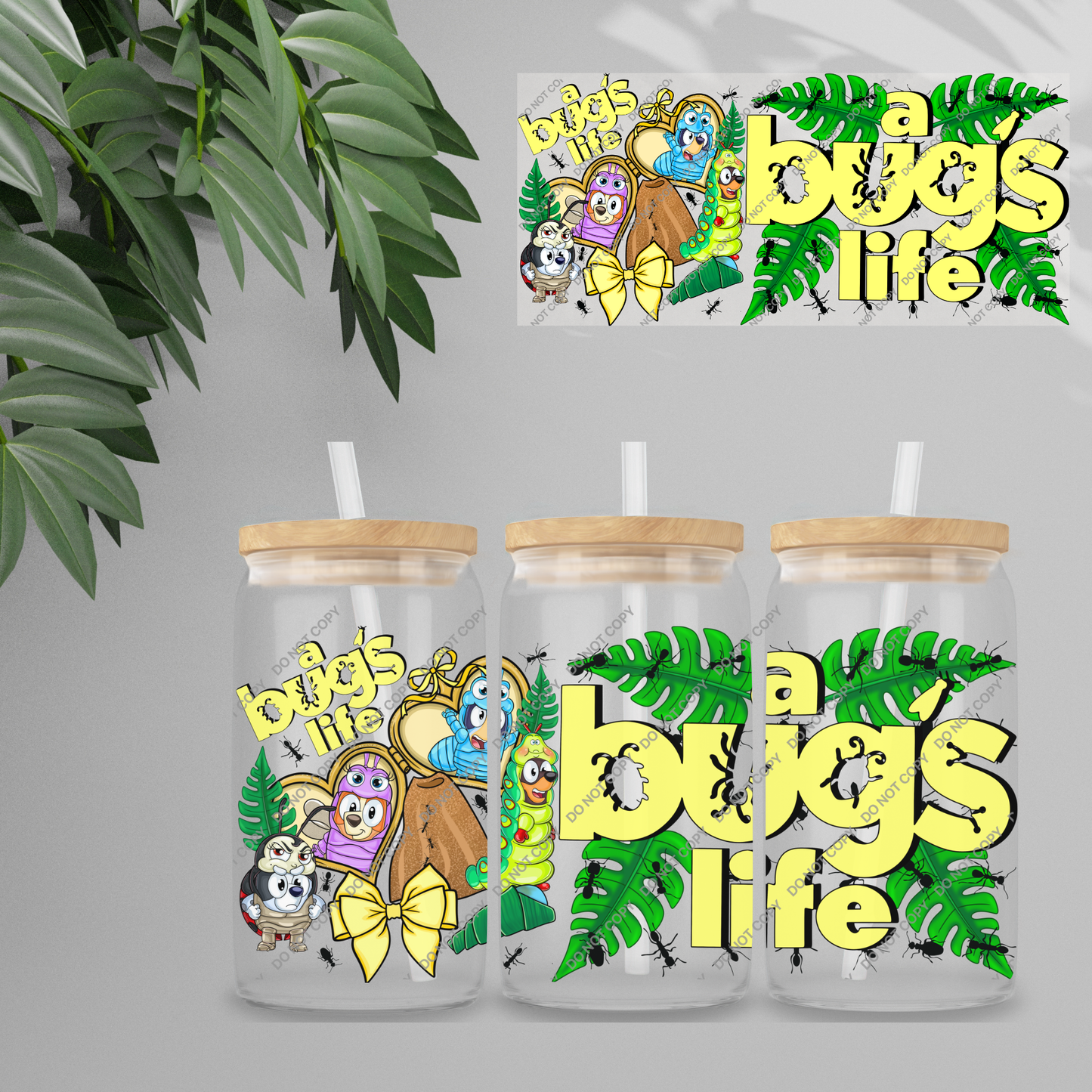 Double Sided UVDTF Wrap | 16oz Tumbler Transfer | 24cm x 11cm | characters 86