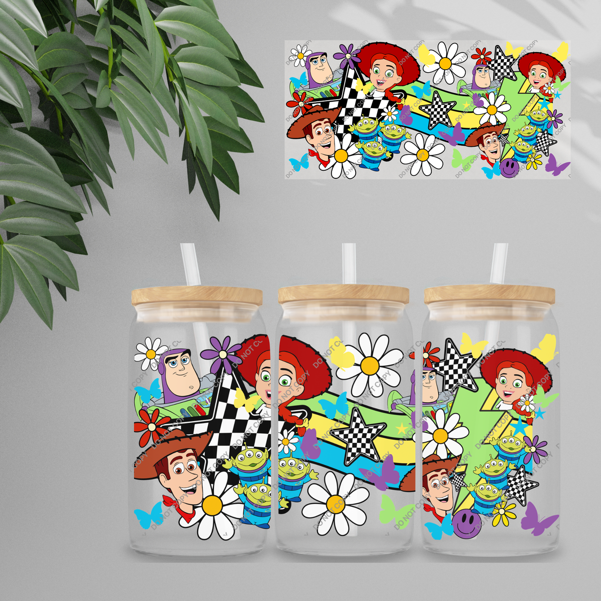 Double Sided UVDTF Wrap | 16oz Tumbler Transfer | 24cm x 11cm | characters 122