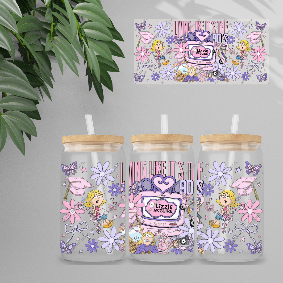 Double Sided UVDTF Wrap | 16oz Tumbler Transfer | 24cm x 11cm | characters 115