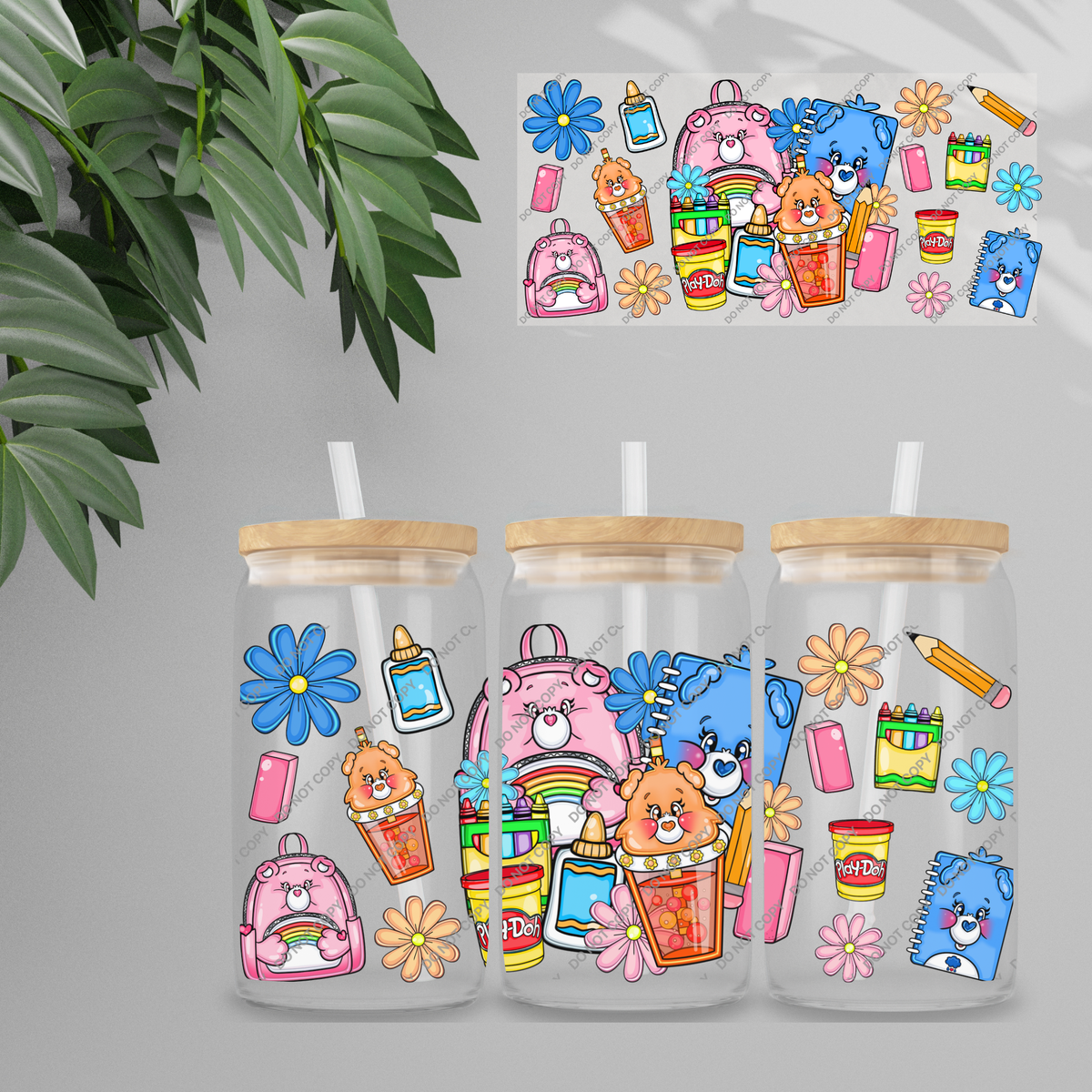 Double Sided UVDTF Wrap | 16oz Tumbler Transfer | 24cm x 11cm | characters 111