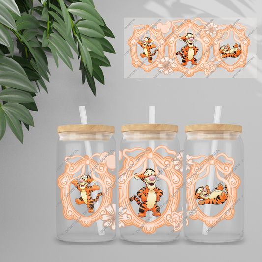 Double Sided UVDTF Wrap | 16oz Tumbler Transfer | 24cm x 11cm | Honey Bear & Friends | 121