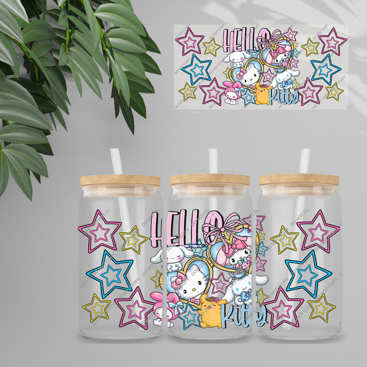 Double Sided UVDTF Wrap | 16oz Tumbler Transfer | 24cm x 11cm | characters 152