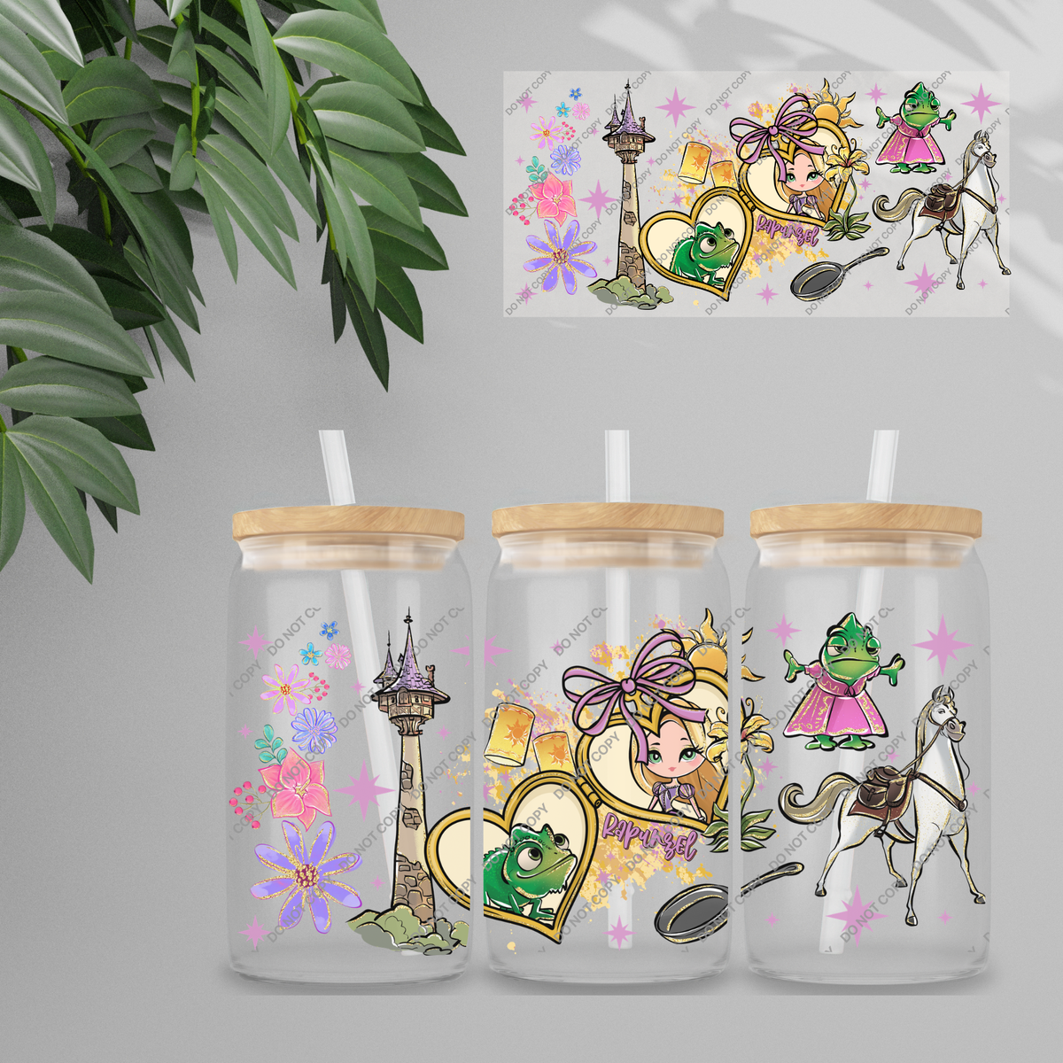 Double Sided UVDTF Wrap | 16oz Tumbler Transfer | 24cm x 11cm | characters 157