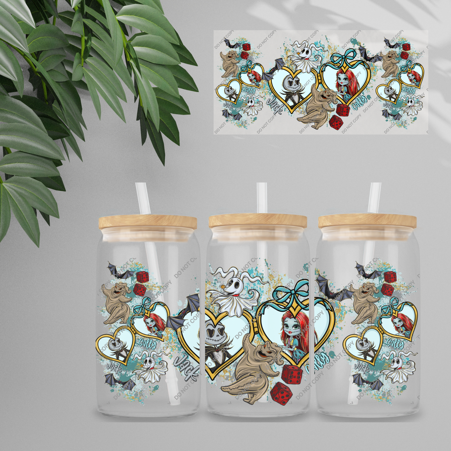 Double Sided UVDTF Wrap | 16oz Tumbler Transfer | 24cm x 11cm | characters 160