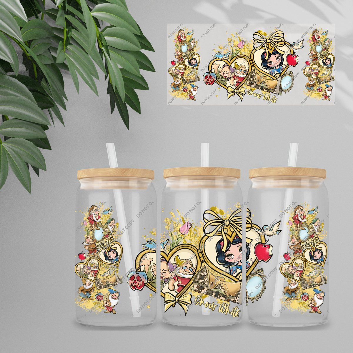Double Sided UVDTF Wrap | 16oz Tumbler Transfer | 24cm x 11cm | characters 153