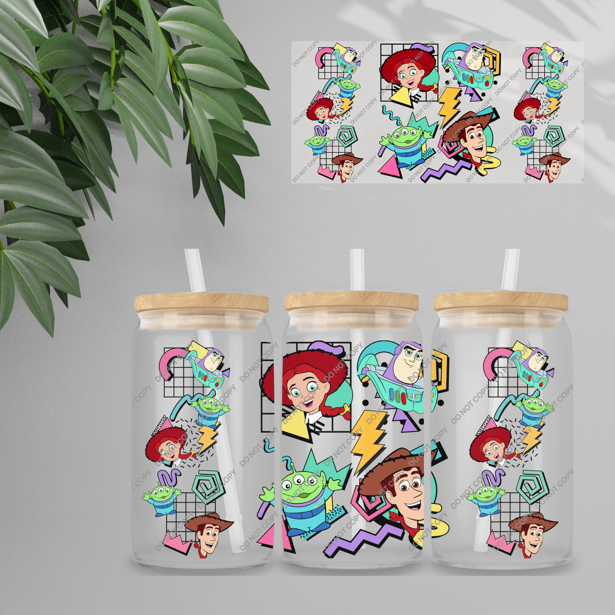 Double Sided UVDTF Wrap | 16oz Tumbler Transfer | 24cm x 11cm | characters 156