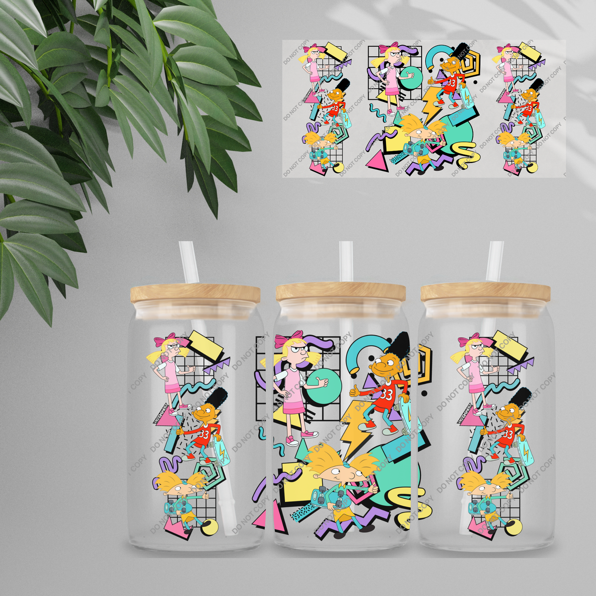 Double Sided UVDTF Wrap | 16oz Tumbler Transfer | 24cm x 11cm | characters 159
