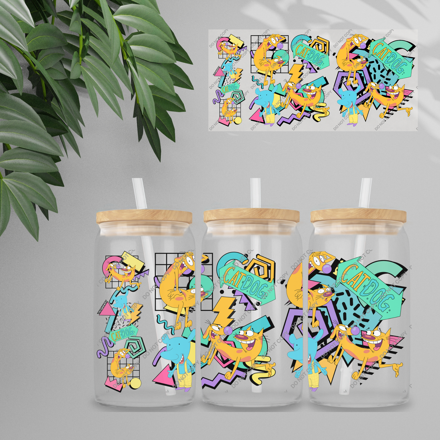 Double Sided UVDTF Wrap | 16oz Tumbler Transfer | 24cm x 11cm | characters 154