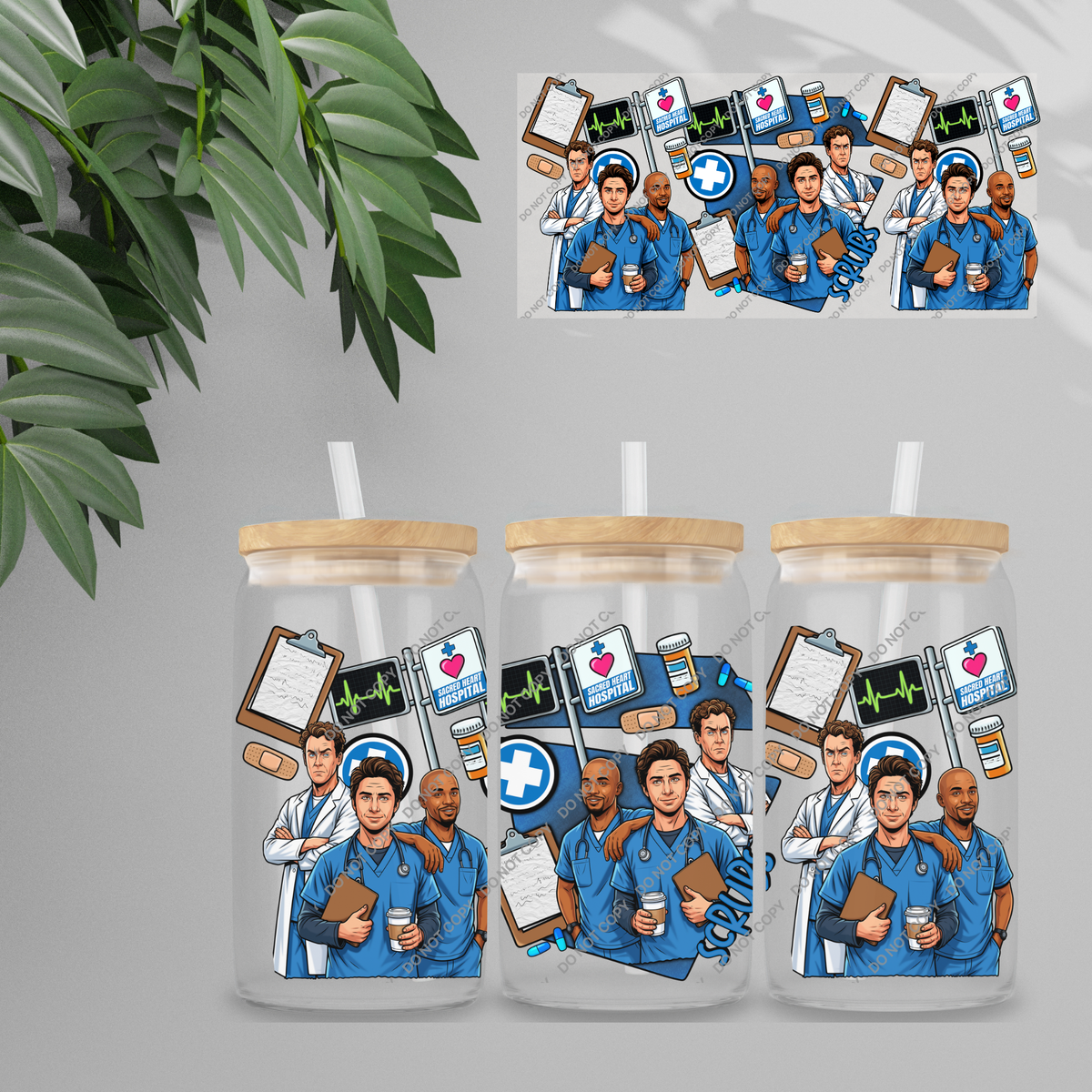 Double Sided UVDTF Wrap | 16oz Tumbler Transfer | 24cm x 11cm | characters 183