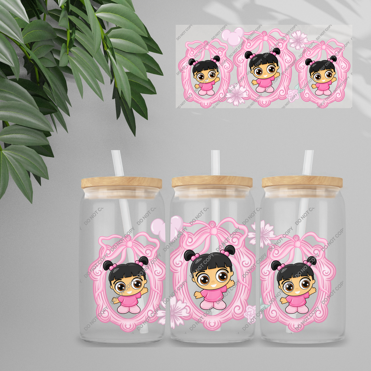 Double Sided UVDTF Wrap | 16oz Tumbler Transfer | 24cm x 11cm | characters 172