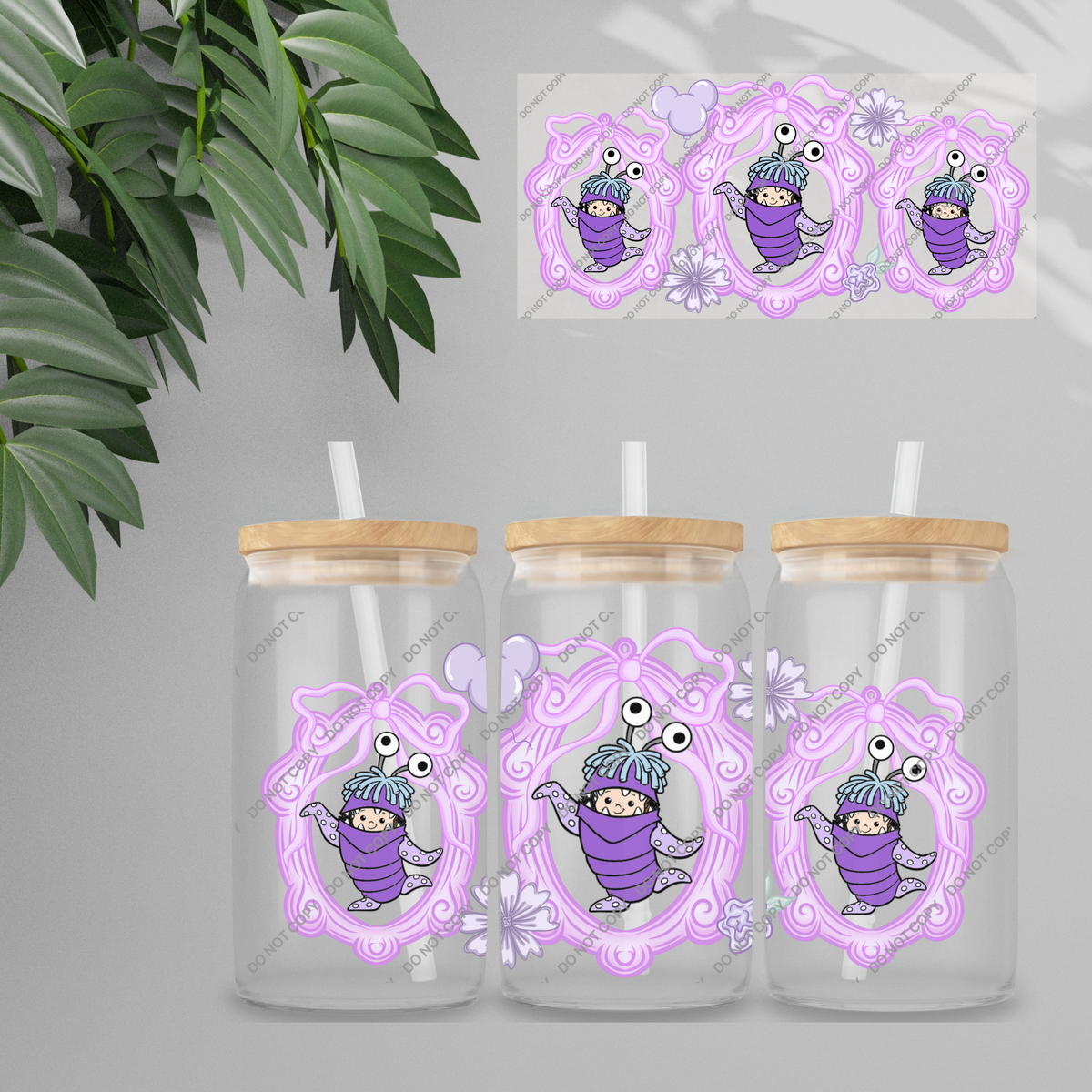 Double Sided UVDTF Wrap | 16oz Tumbler Transfer | 24cm x 11cm | characters 166