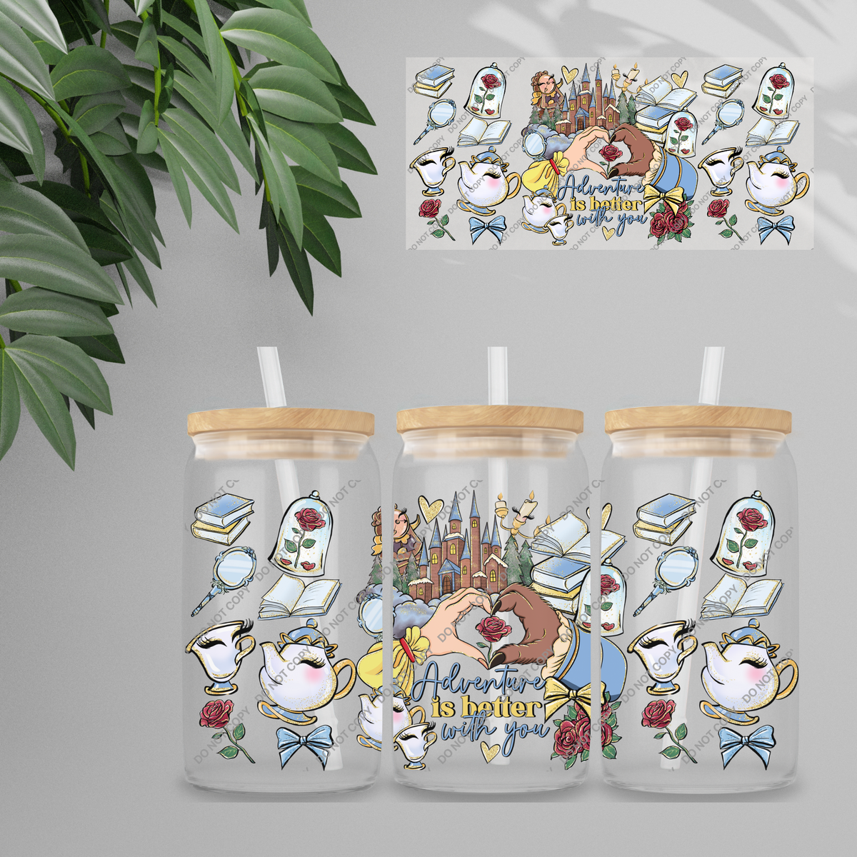 Double Sided UVDTF Wrap | 16oz Tumbler Transfer | 24cm x 11cm | characters 175