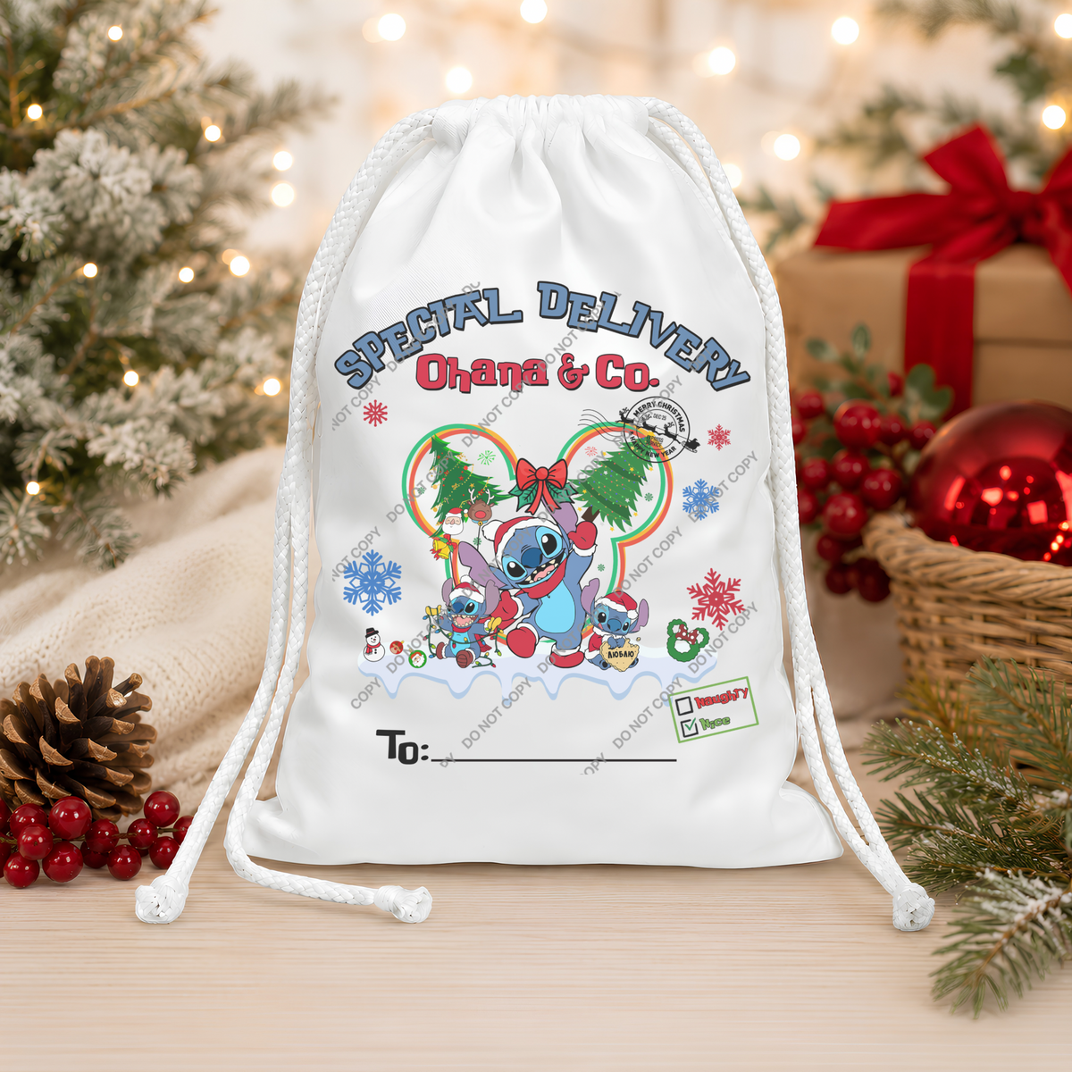 Santa Sack DTF Heat Transfer | 25cm Transfer | Design 11