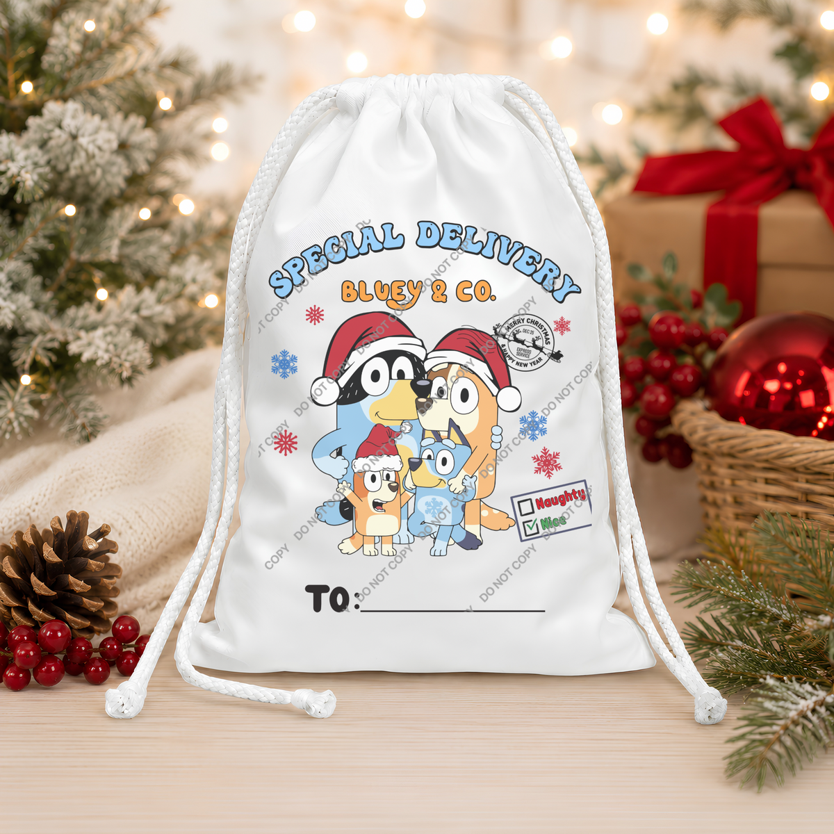 Santa Sack DTF Heat Transfer | 25cm Transfer | Design 9