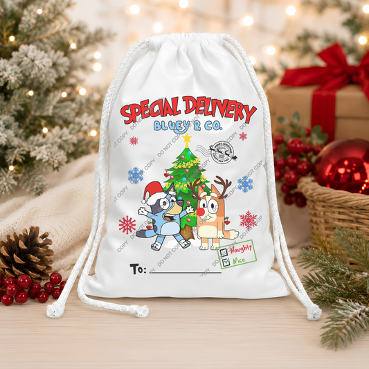 Santa Sack DTF Heat Transfer | 25cm Transfer | Design 8