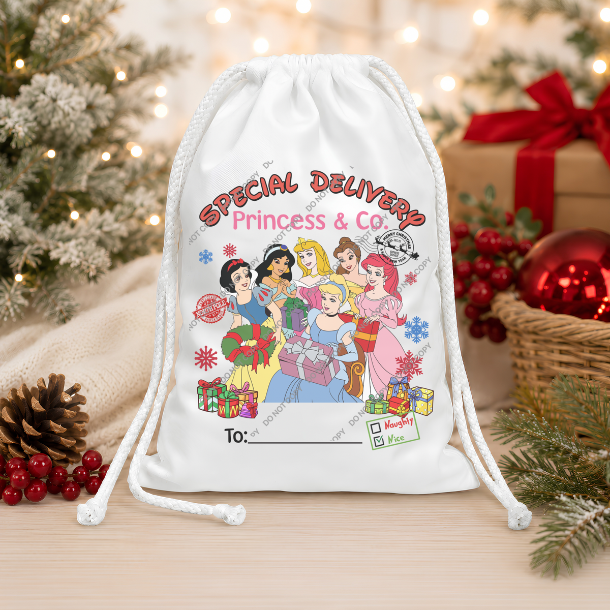 Santa Sack DTF Heat Transfer | 25cm Transfer | Design 2