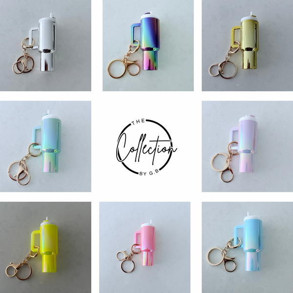 Mini Holographic Keychain Tumbler Blanks – Perfect for UV DTF Wraps & Custom Crafting