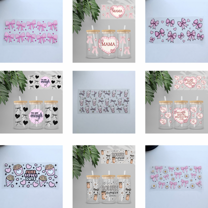 UVDTF Wrap - Cutesy & Bows Double Sided | 16oz Tumbler Transfer