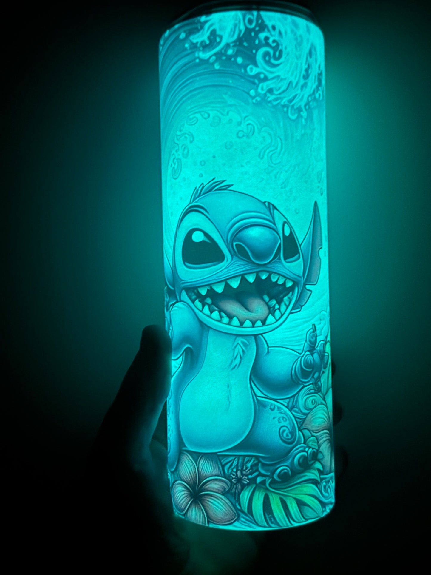 20oz Stainless Steel Glow in dark Tumbler (Blue Alien)