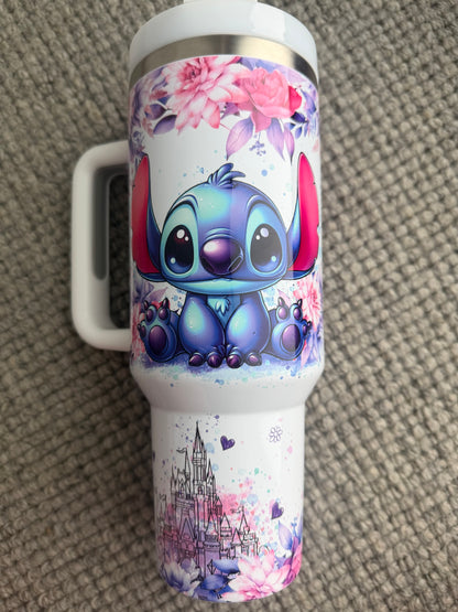 40oz Stainless Steel Tumbler | Insulated Drinkware | Girl who loves Blue Alien