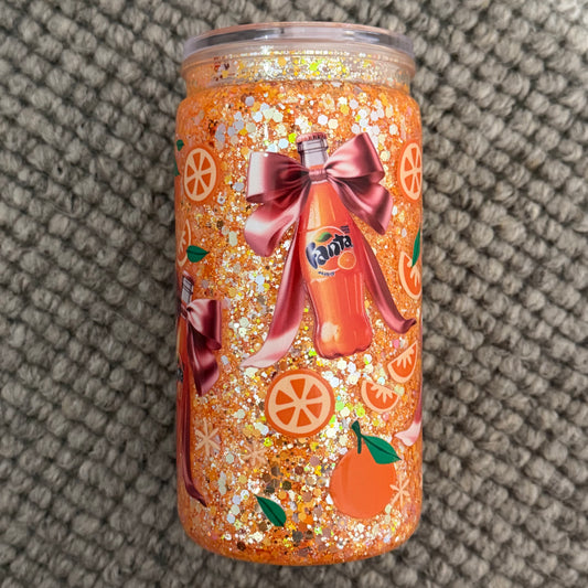 ❄️ 16oz Acrylic Snow Globe Tumbler (Fanta)