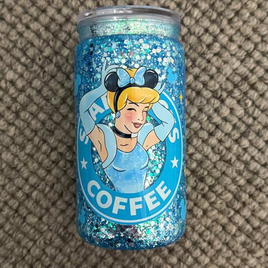 ❄️ 16oz Acrylic Snow Globe Tumbler (princess)