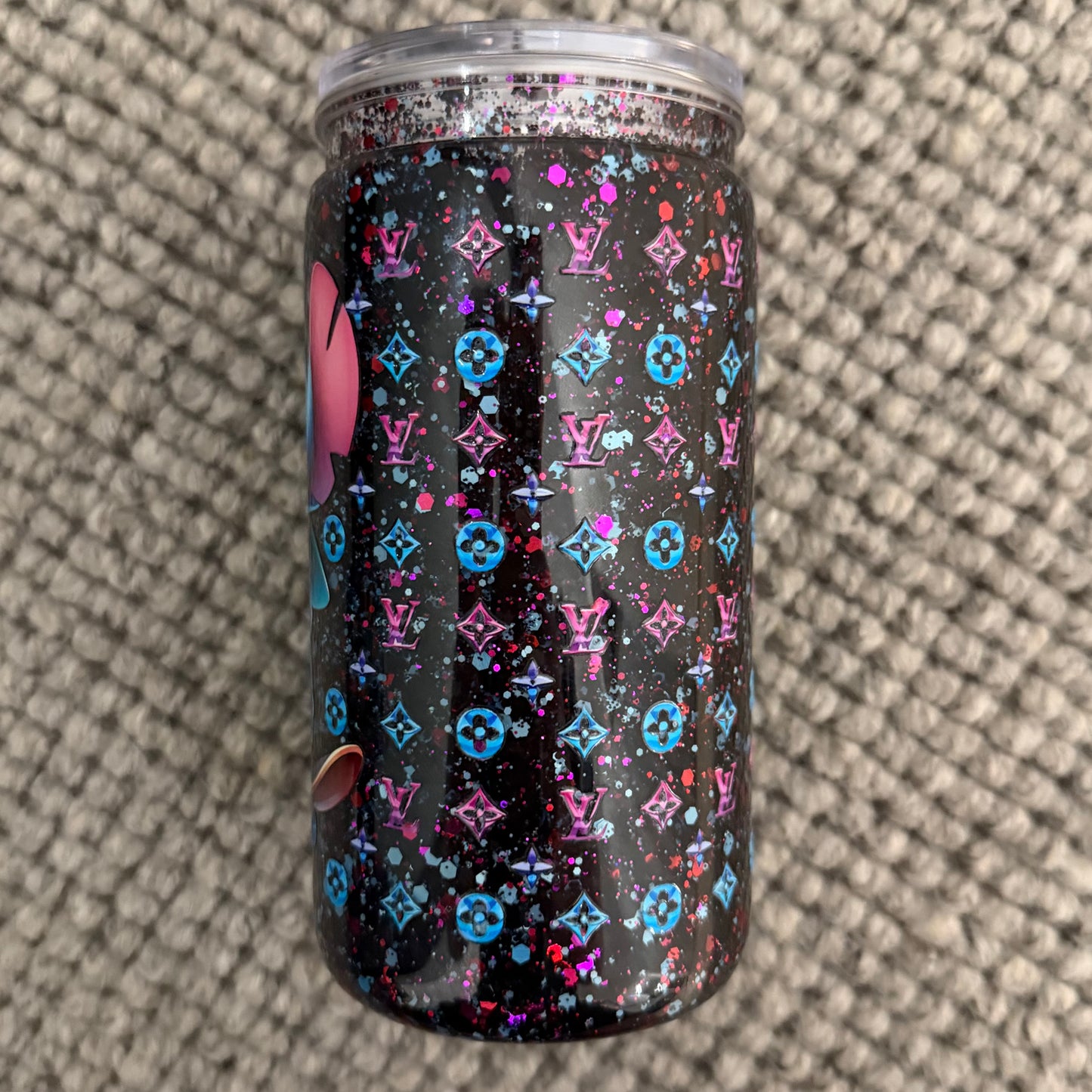 ❄️ 16oz Acrylic Snow Globe Tumbler (Blue alien designer LV)