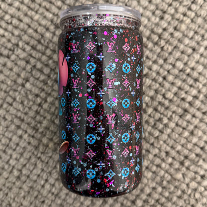 16oz Acrylic Snow Globe Tumbler | Blue alien designer LV
