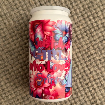 16oz Stainless Steel Tumbler | Insulated Drinkware | Girl who loves blue alien