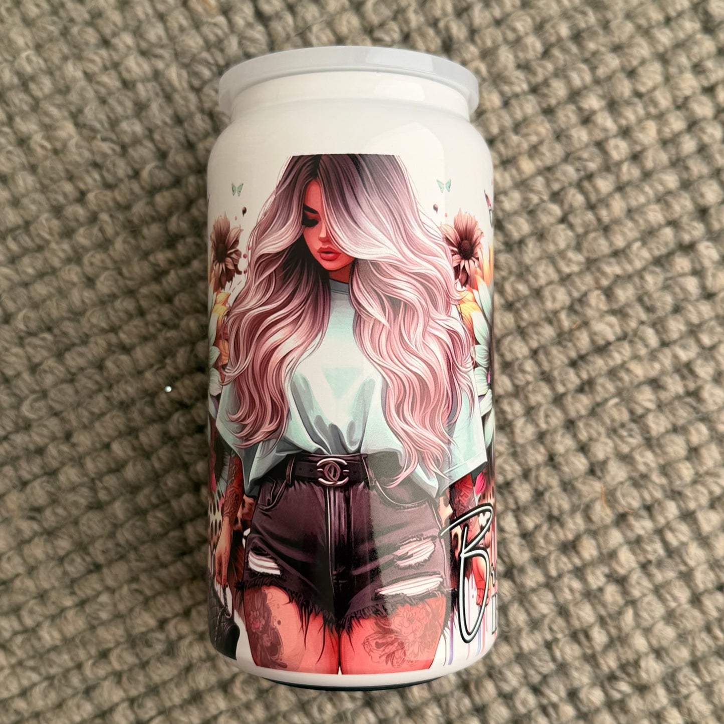 16oz Insulated Stainless Steel Tumbler (broke but bougie tattoo girl)