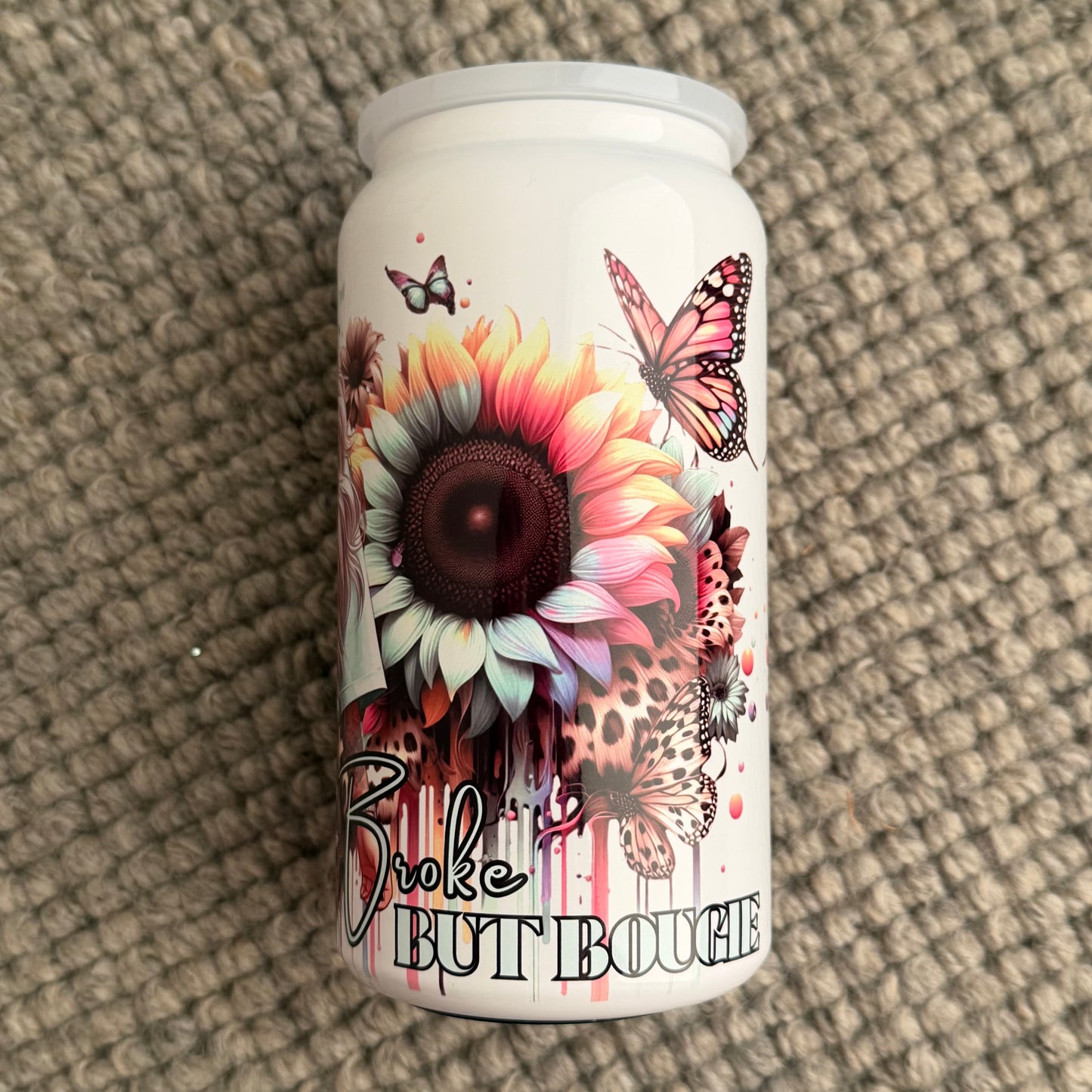16oz Insulated Stainless Steel Tumbler (broke but bougie tattoo girl)