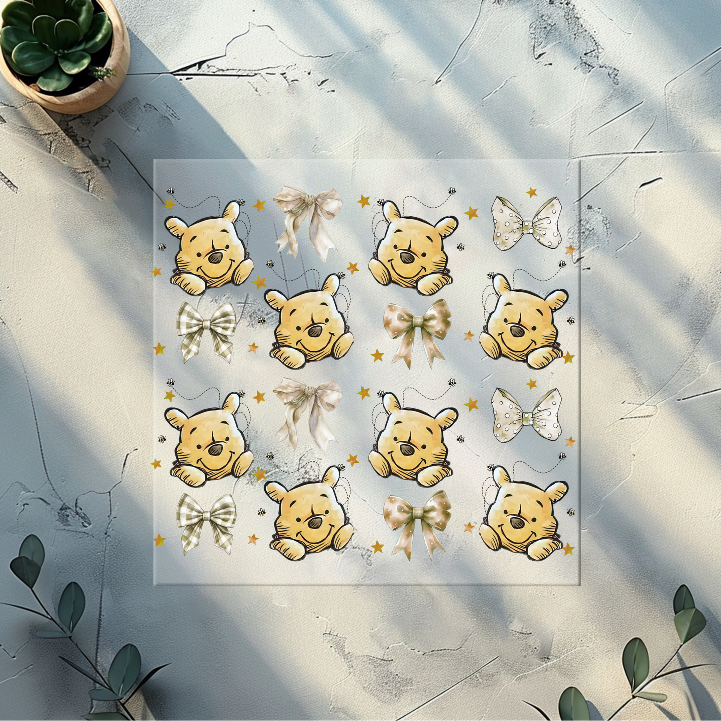 Premium DTF Prints – High-Quality Press-Ready Heat Transfers (Honey Bear with bows)