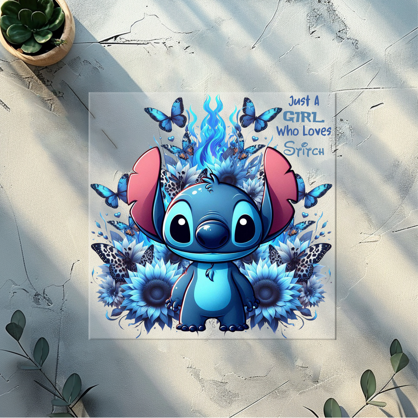 DTF plus pocket print (Girl who loves blue Alien)