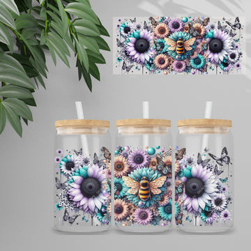 Bee Floral Blue
