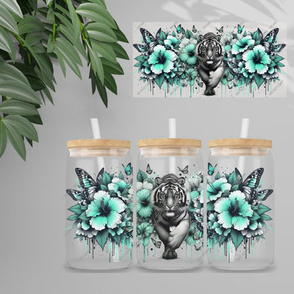 Wolf Teal Floral