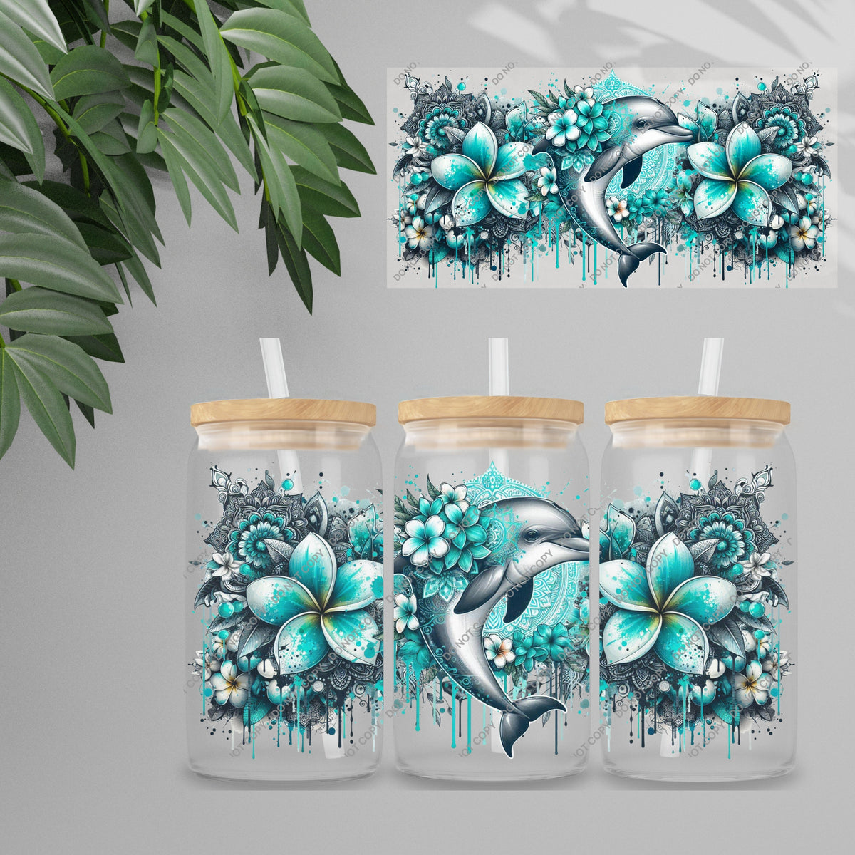 Dolphin Teal Floral 2