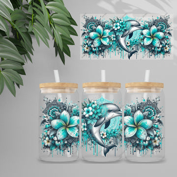 Dolphin Teal Floral 2