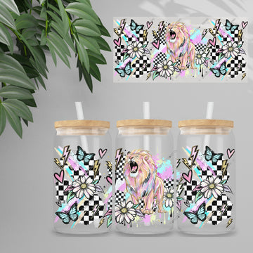 Butterfly Floral Checkered