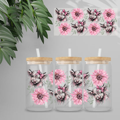 Pink Floral Cow