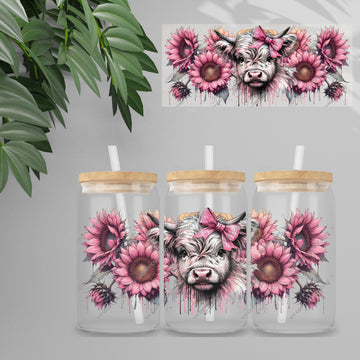 Pink Floral Cow 2