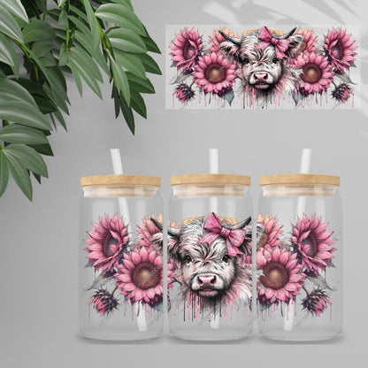 Pink Floral Cow 2