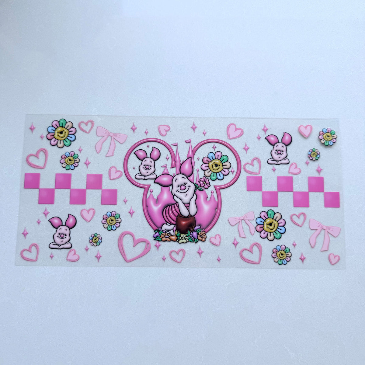 Piglet Checkered Heart Pink