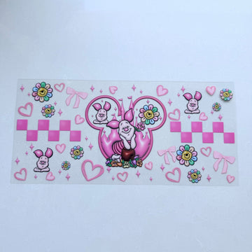 Piglet Checkered Heart Pink