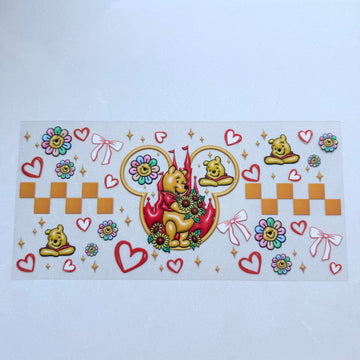 Pooh Checkered Heart Pink