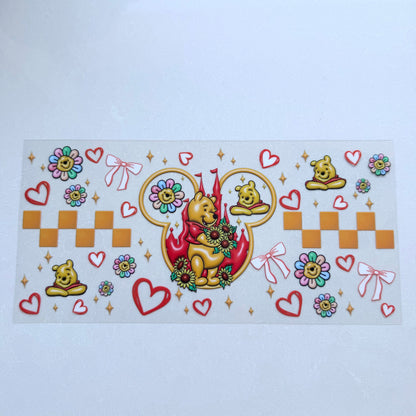 Pooh Checkered Heart Pink