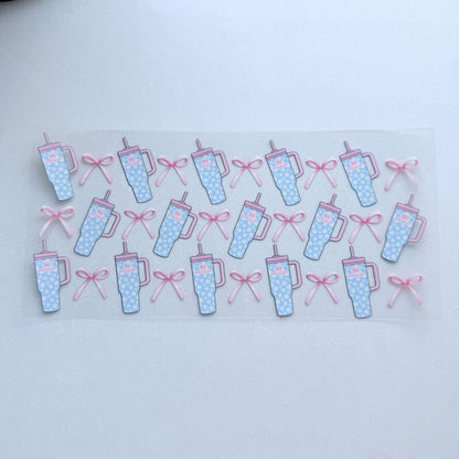 Blue Coffee Cup Bow