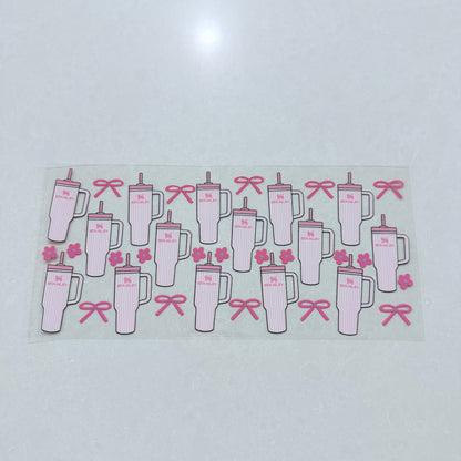 Pink Bow Bottles Tall