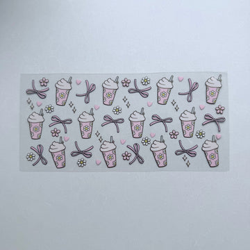 Coffee Cup Bow Grey