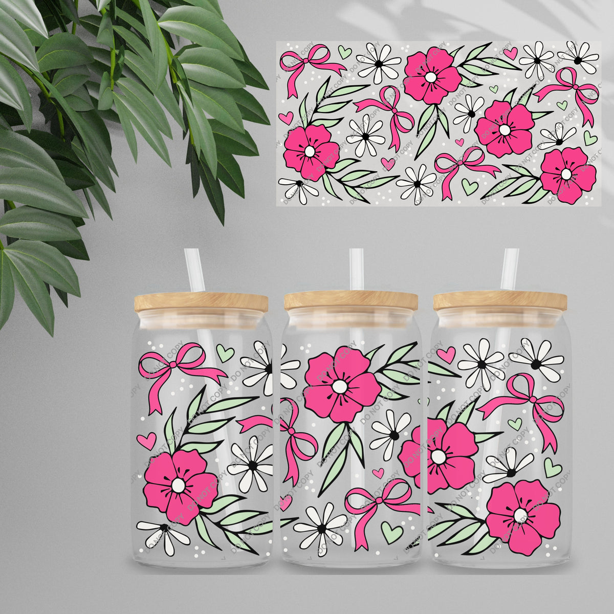 Pink Flowers Bows